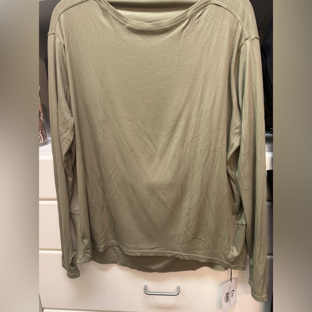 Zyia Active Olive Long Sleeve HADLEY Shirt XL
